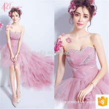 Stratified Pink Asymmetrical Short Off-Shoulder Women Sexy Evening Dress